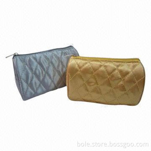 Mini Cosmetic Bag for Pormotion, Nylon Zipper Closure and Quilting